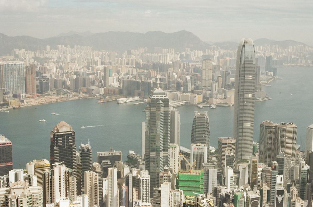Victoria Harbour and the skyline from the Peak