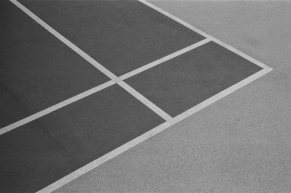 Court markings, black and white
